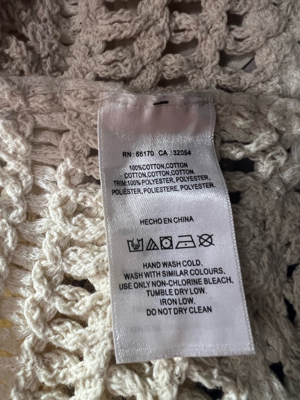 By Anthropologie Open Weave Crochet Ruffle Tank Cream Size XL - Picture 8 of 8